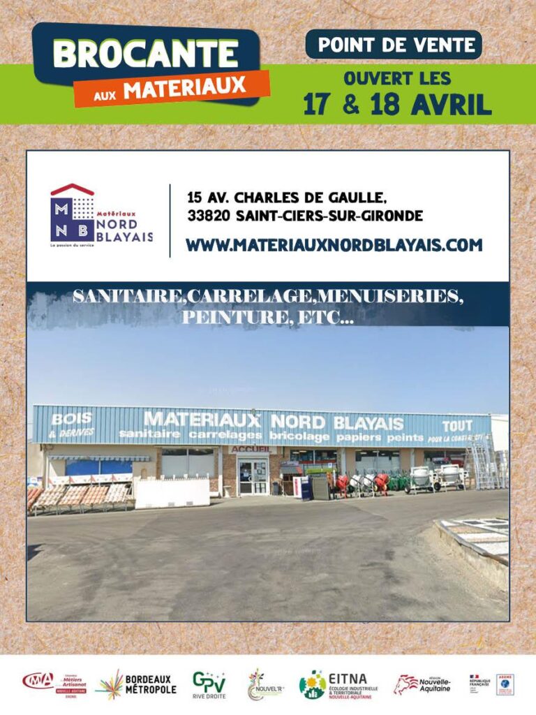 Brocante aux matériaux à Saint-Ciers-sur-Gironde